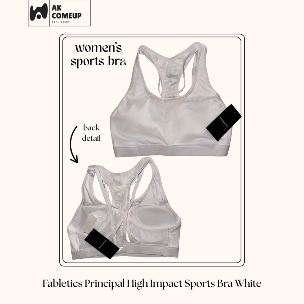 Fabletics Principal High Impact Sports Bra White